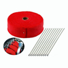 Performance exhaust accessories for exhaust header titanium and red color exhaust wrap