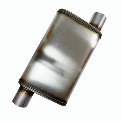 Universal Offset 2.5" Inlet-Outlet Race Muffler Exhaust/Resonator Silencer 409SS