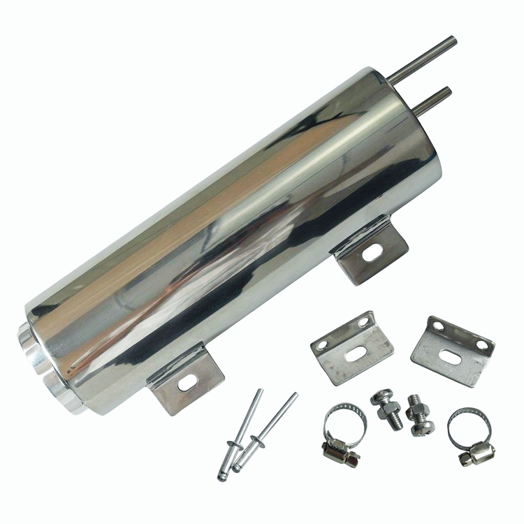 3" x 10" 32 OZ Polished Stainless Steel Radiator Overflow Tank Catch Can