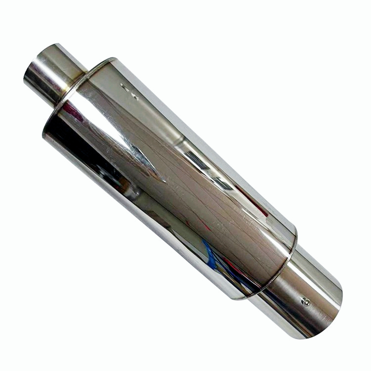 4" N1 Style Flat Tip Stainless Steel Muffler With 2.5" Inlet +Silencer HONDA GMC
